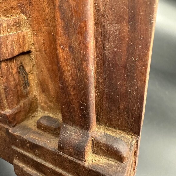 Vintage Plaque Hand Carved Wooden Religious Mini Candle Holder Jesus Lamb Church - Picture 10 of 11